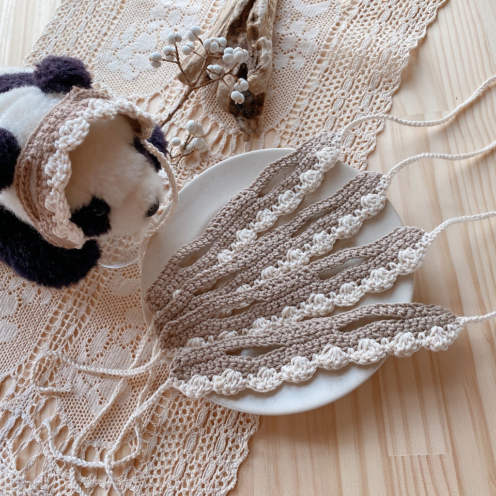 あったか手編みヘッドドレス