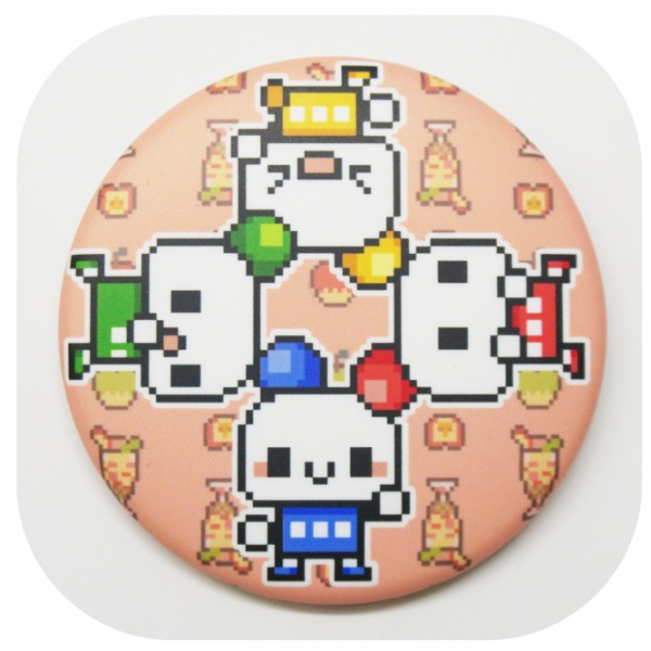 『まめロボ探検隊』丸形缶バッジ