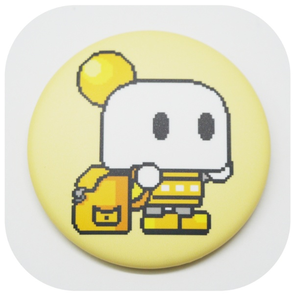 『まめロボ探検隊』丸形缶バッジ