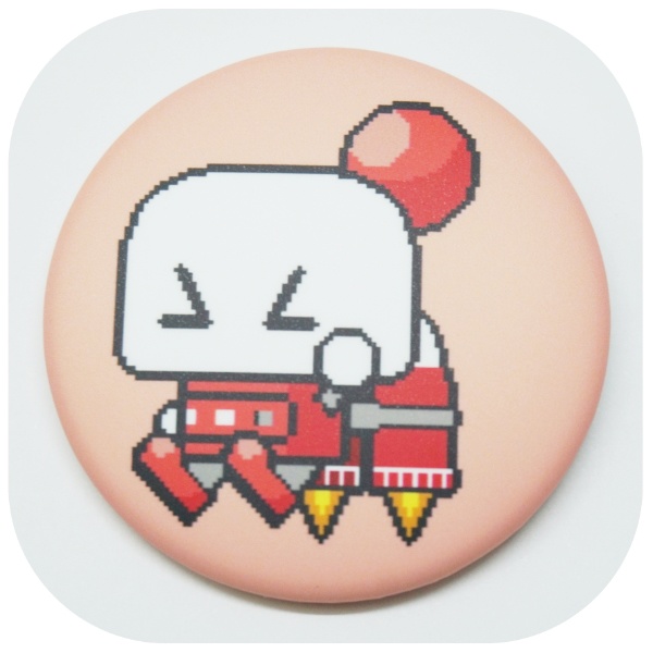 『まめロボ探検隊』丸形缶バッジ