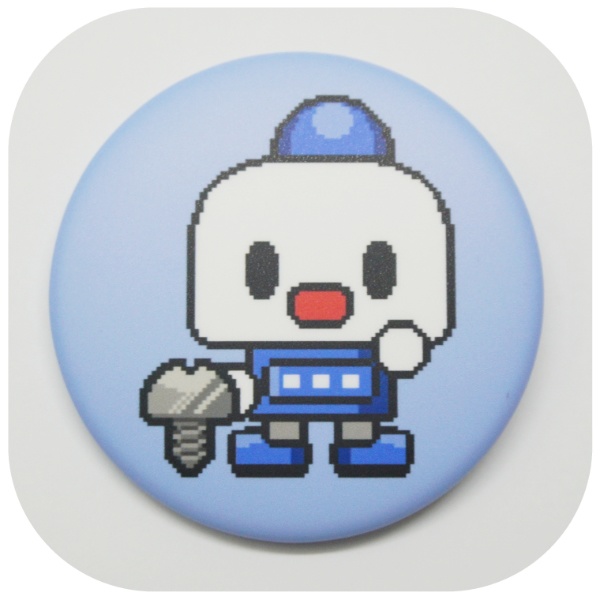 『まめロボ探検隊』丸形缶バッジ