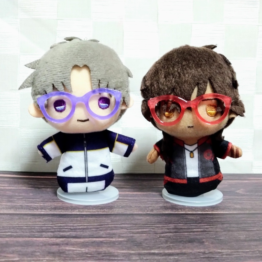 宝石カラーのぬい用めがね