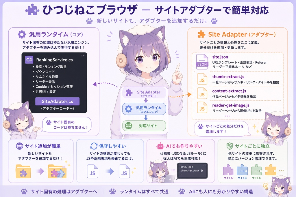 ひつじねこブラウザ (Möbius🎪) MCP対応で柔軟な解析力 Win10,Win11