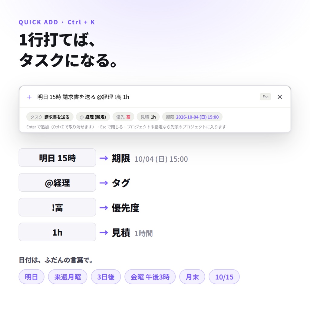【インストール不要】HTML1ファイルのタスク管理 TaskDestroyer|完全オフライン・ガント・カンバン・業務日誌