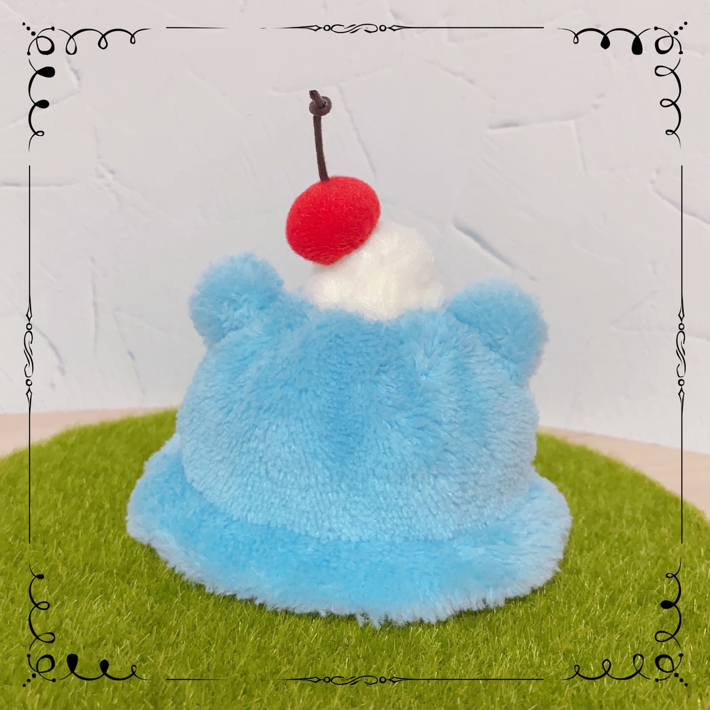 10cmぬい用 くまちゃん帽子(Blue Hawaii)