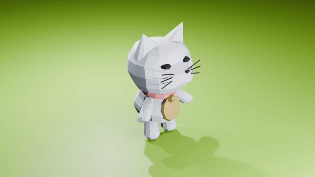 【無料】ローポリ招き猫