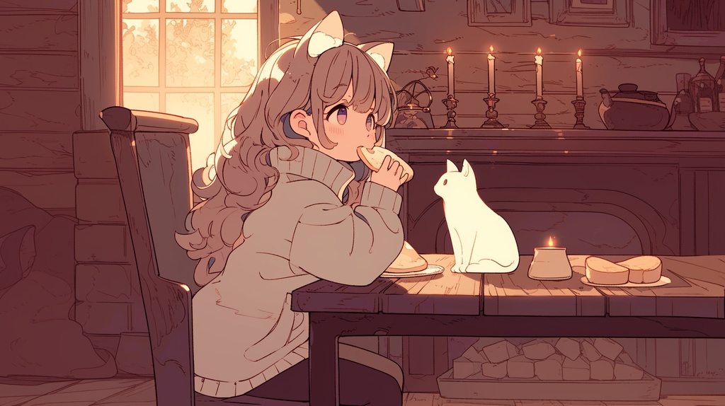猫とロウソク