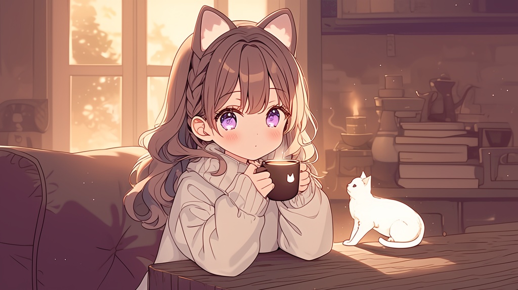 ネコとラテ