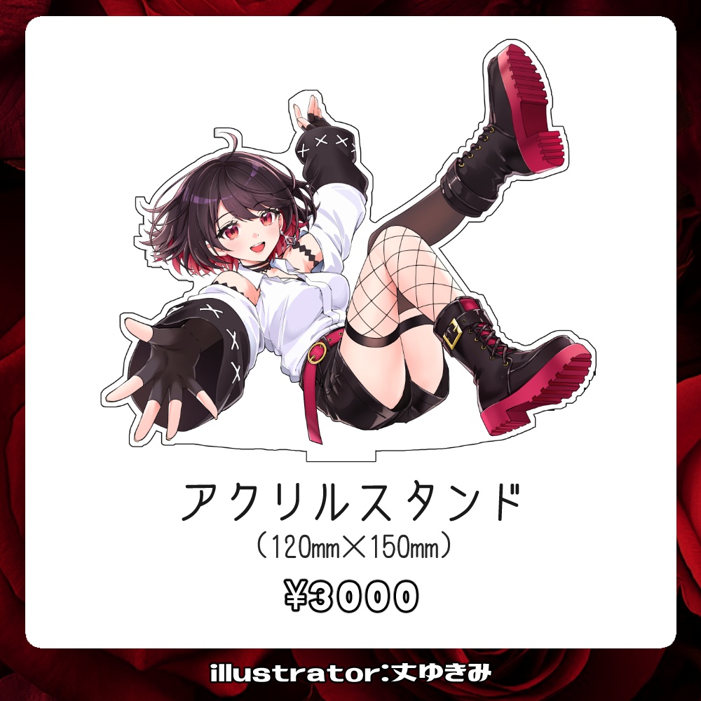 【受注生産】赤蕾ライラch登録者1万人記念グッズ【アクリルスタンド】