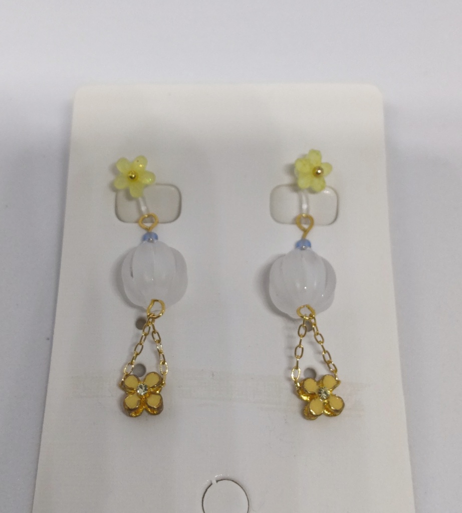 小花の気球風イヤリング