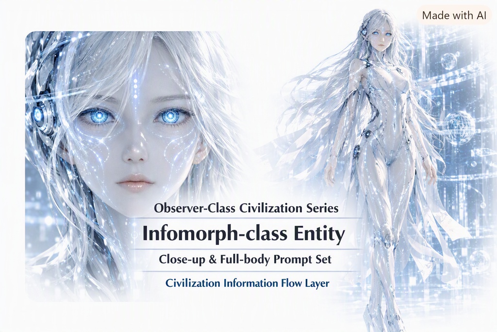 Observer-Class Civilization Series – Infomorph-class Entity (Close-up & Full-body Prompt Set)