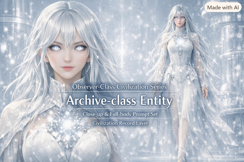 Observer-Class Civilization Series – Archive-class Entity (Close-up & Full-body Prompt Set) 