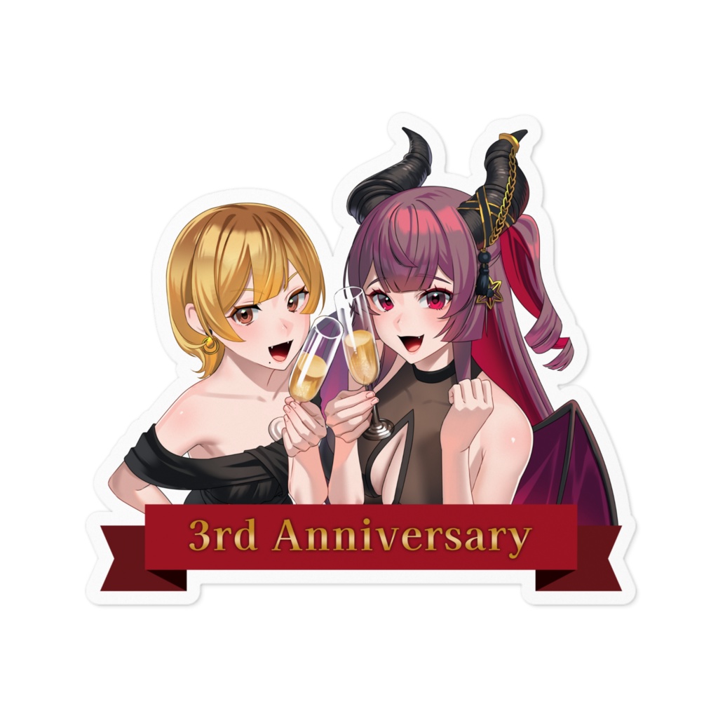 ステッカー(ホワイト) ばむめろ3周年
