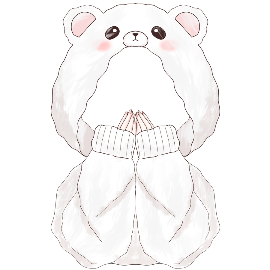【高解像度】白熊ちゃんの」着ぐるみの素材【商用利用込み】