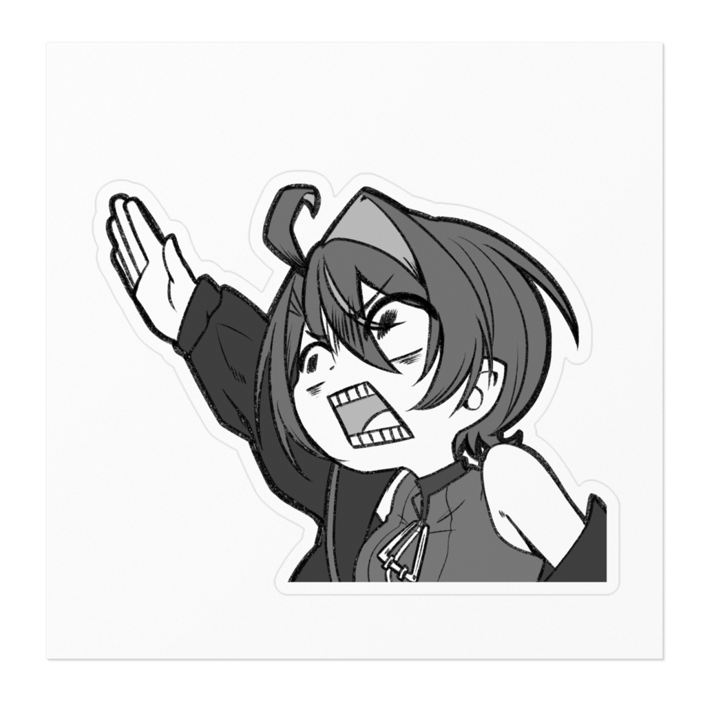 【楠中レンカ】例のアレをくださいステッカー モノクロver.