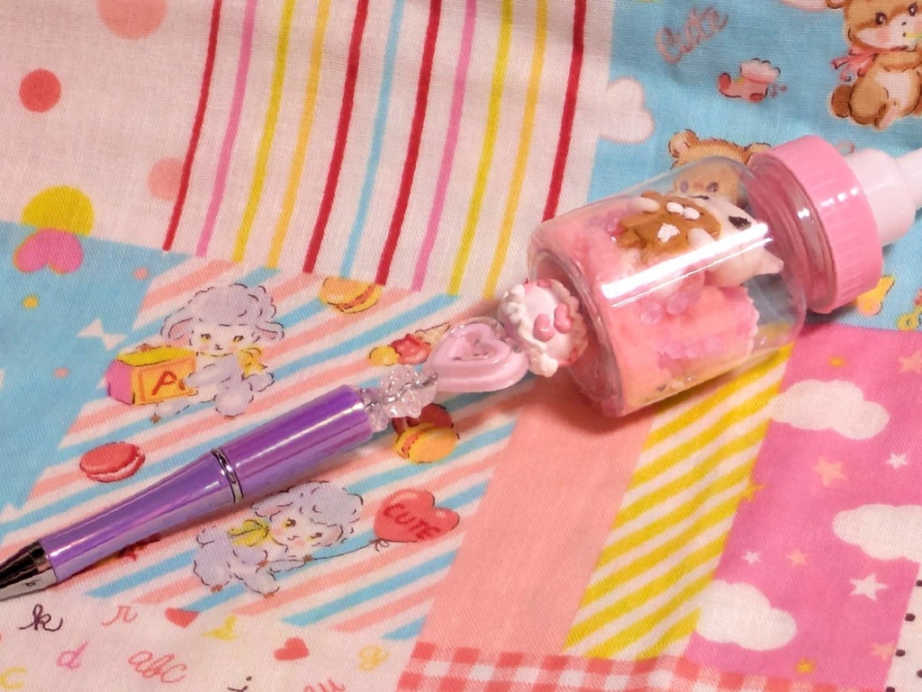 アップちゃん入りペン(ふわふわピンク)