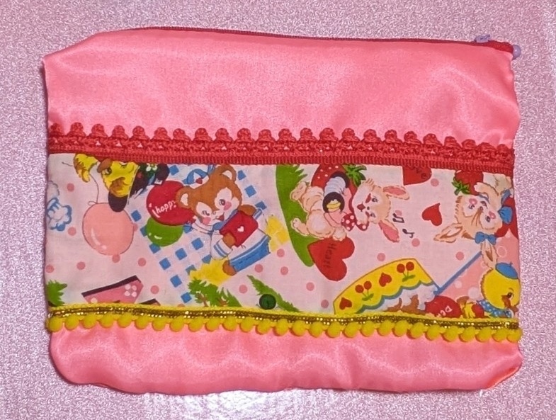 おめかしポーチ(ピンク×ピンク×サーモン)