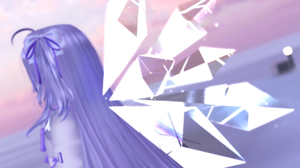 【無料】VRChat向け小物「水晶の翼」【MA対応】