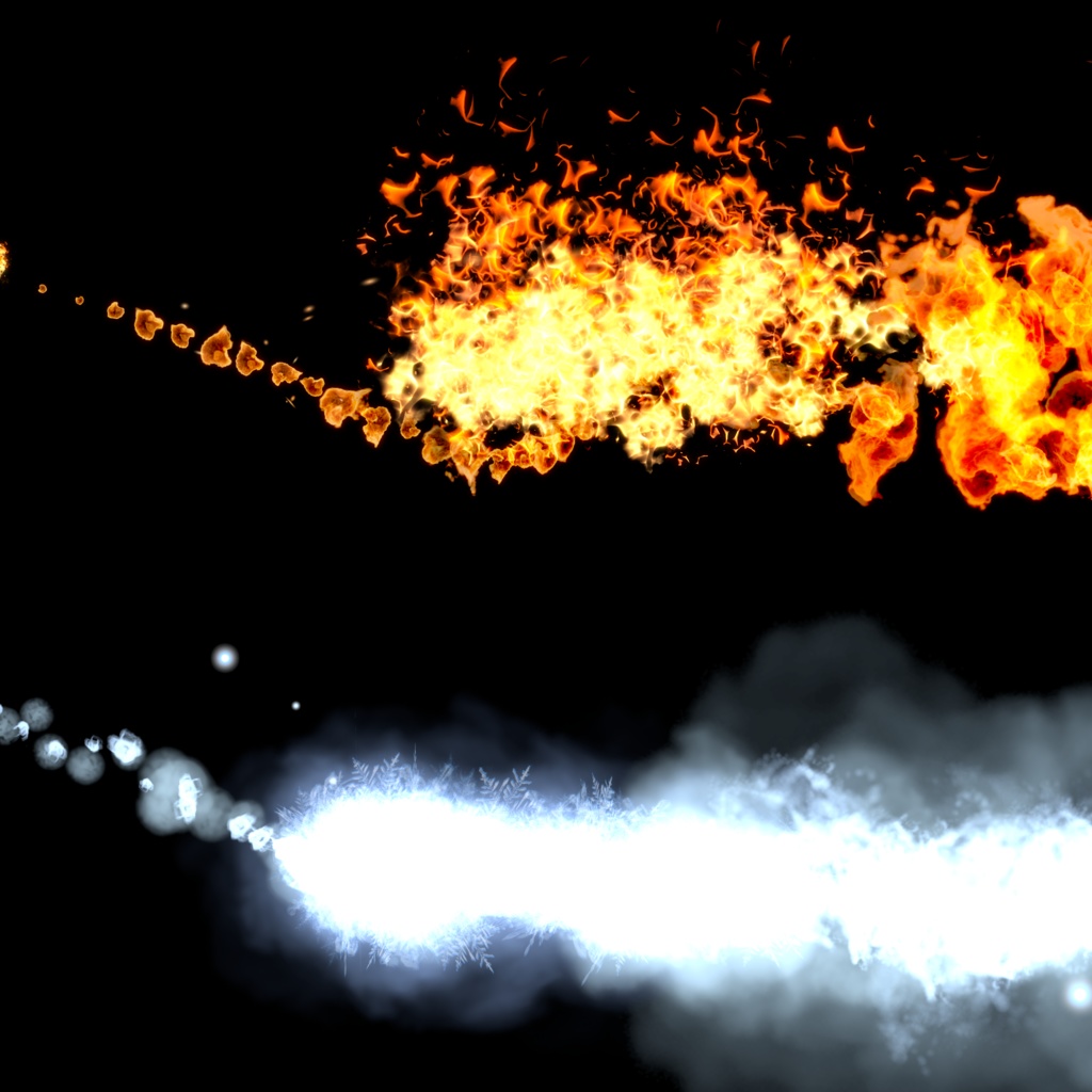 VRChat向けアバターギミック 氷炎解放 火炎放射&冷気放射【MA対応】