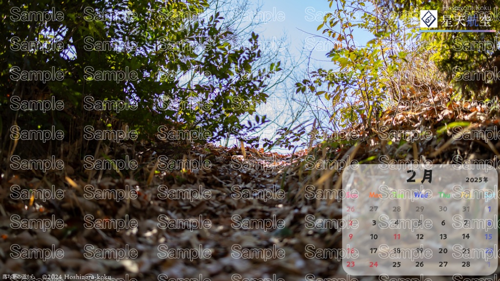 星天航空オリジナルカレンダー2025年2月分/3枚セット(デスクトップ用)