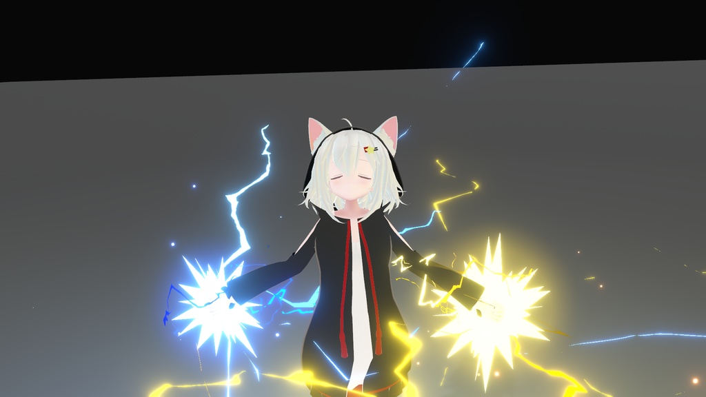 【VRC/Unity】手にまとう雷撃 【4色セット/MA対応】