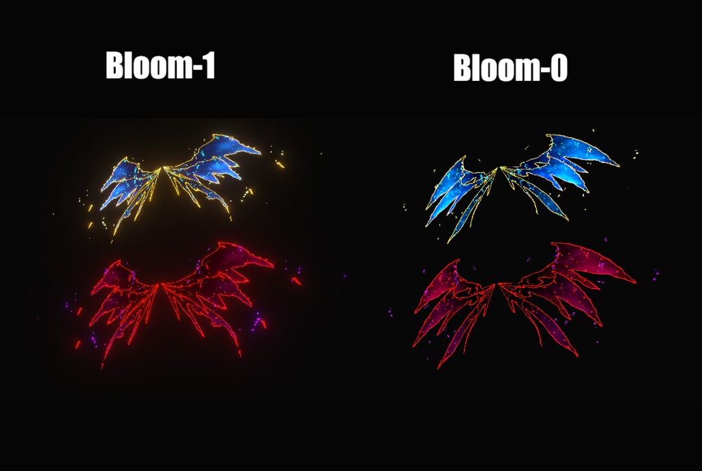 【VRC/Unity】夜空の翼 (2色セット / MA対応)