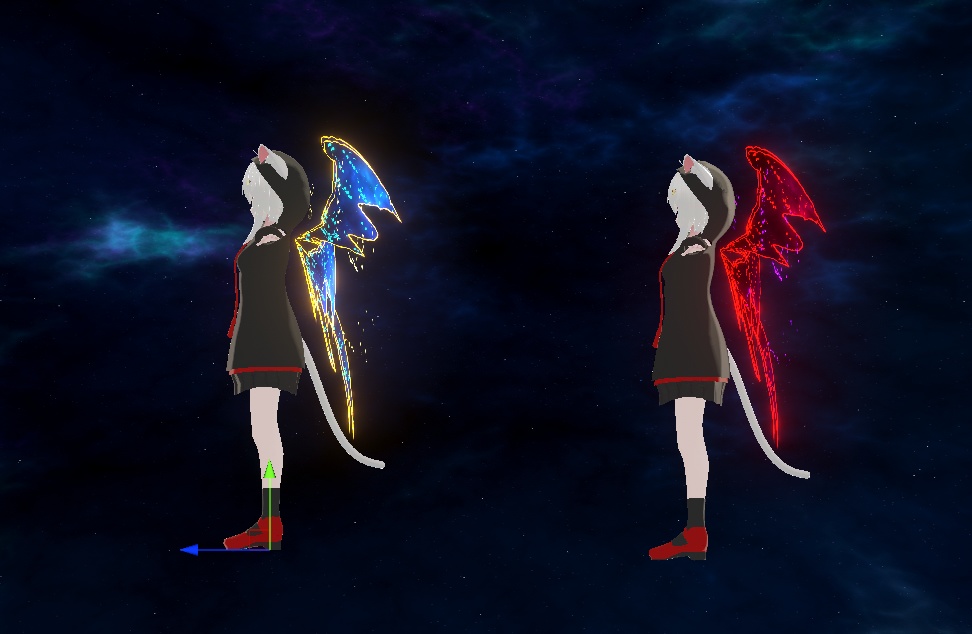 【VRC/Unity】夜空の翼 (2色セット / MA対応)