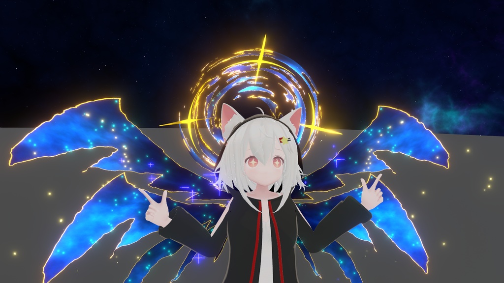 【VRC/Unity】夜空の輪 -幻想ヘイロー-(2色セット / MA対応)