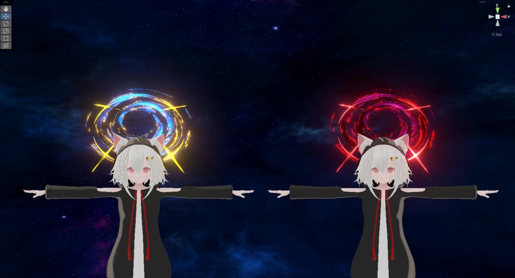 【VRC/Unity】夜空の輪 -幻想ヘイロー-(2色セット / MA対応)