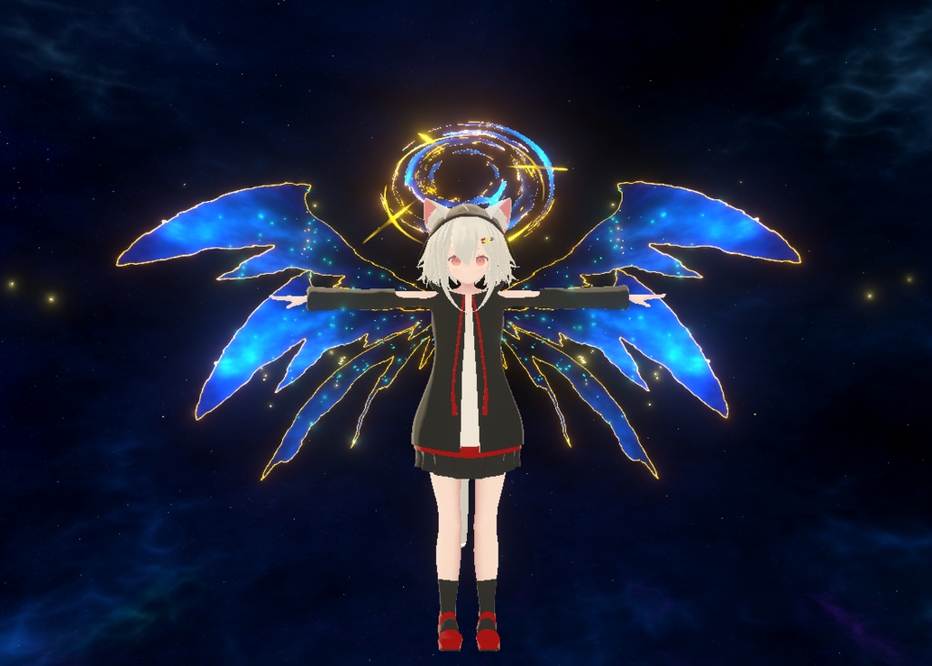 【VRC/Unity】夜空バンドル:翼+輪 10%OFF(2色セット / MA対応)