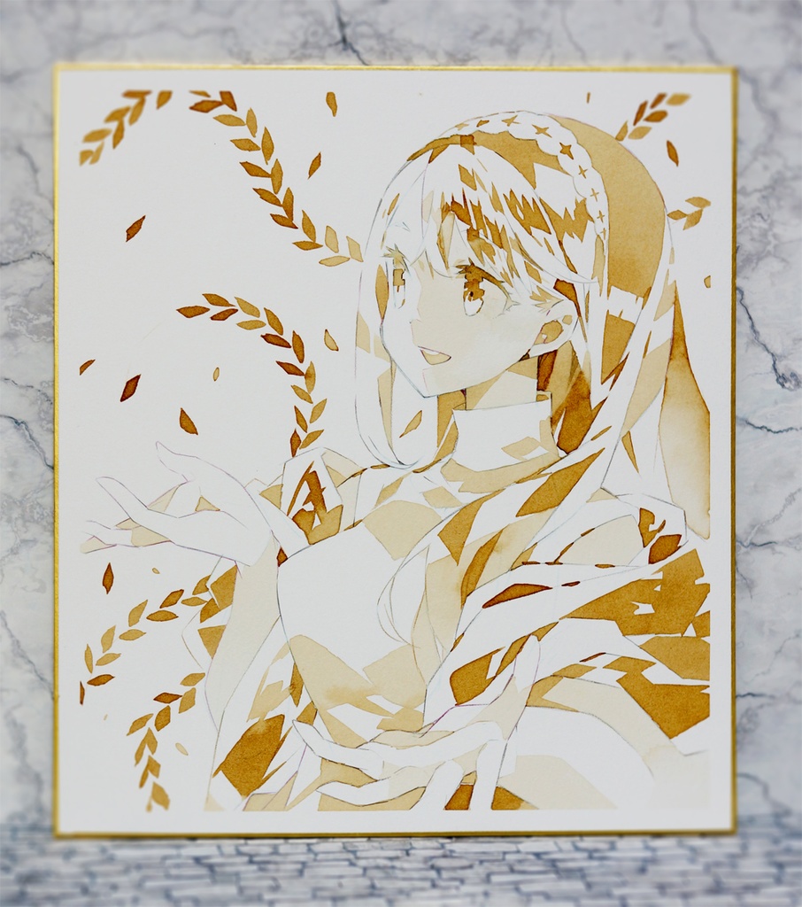 珈琲イラスト色紙【#2】/晴瀬ひろき