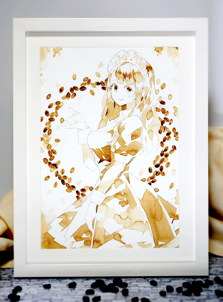 珈琲イラスト原画【ready to order?】/晴瀬ひろき