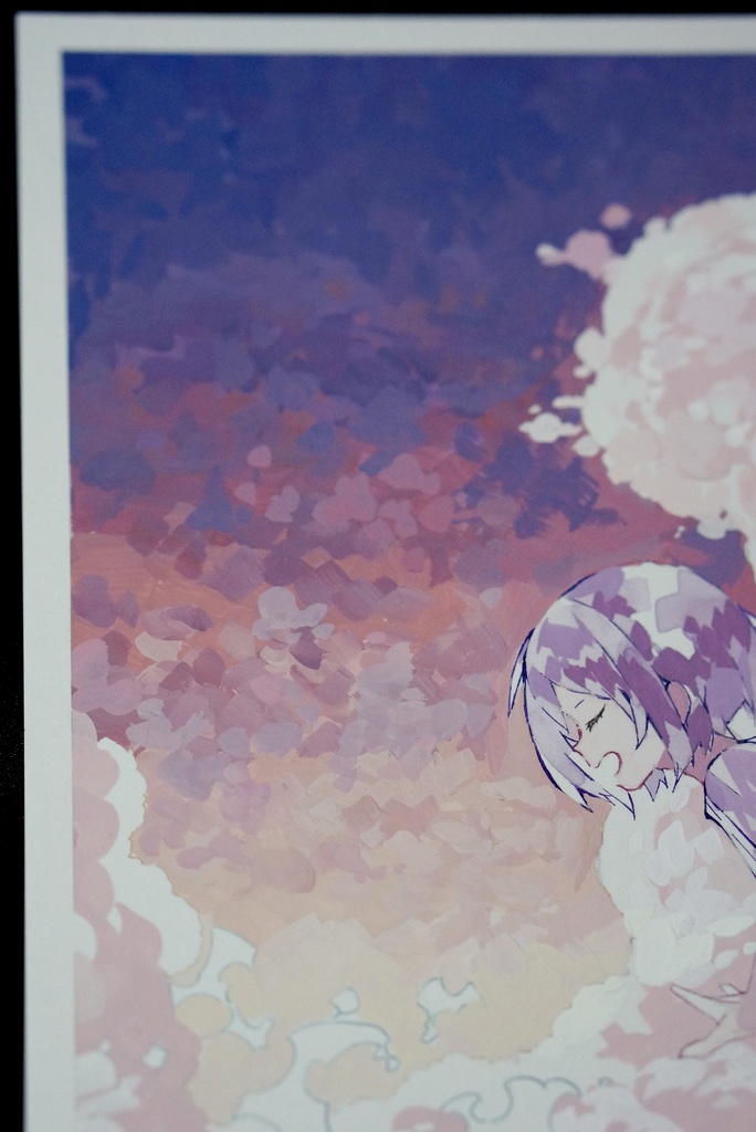 アクリルガッシュ原画【渚、夕暮れ】/晴瀬ひろき