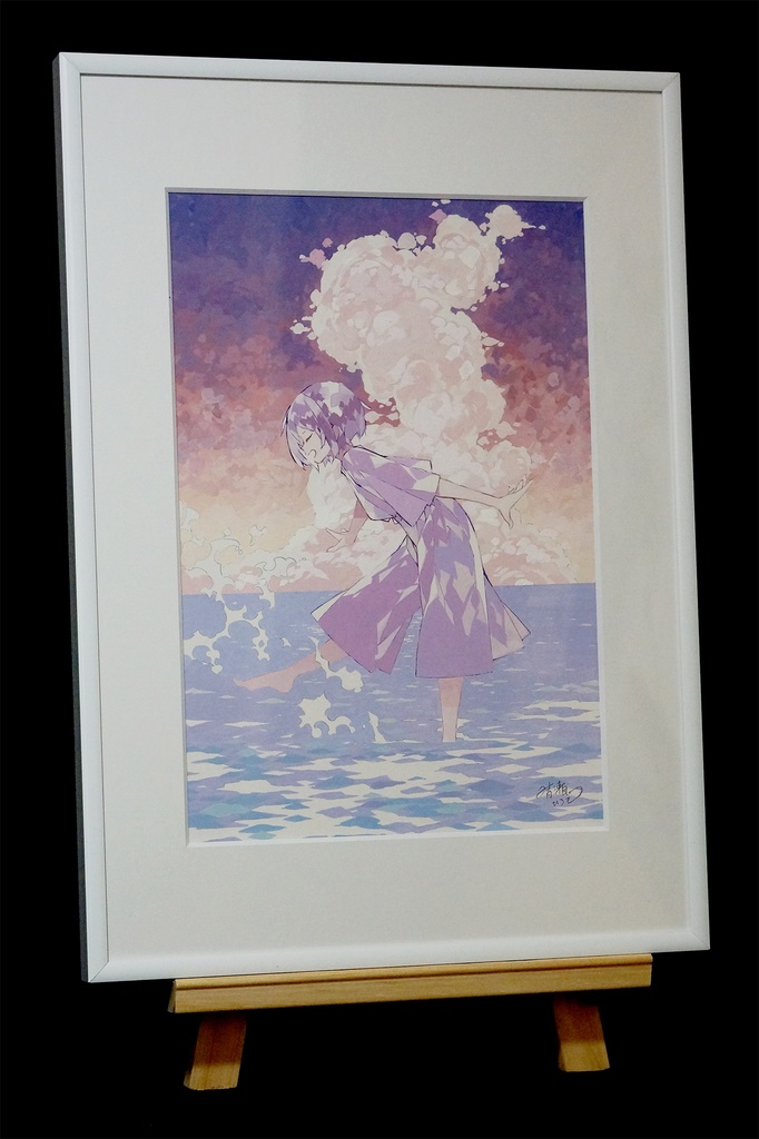 アクリルガッシュ原画【渚、夕暮れ】/晴瀬ひろき