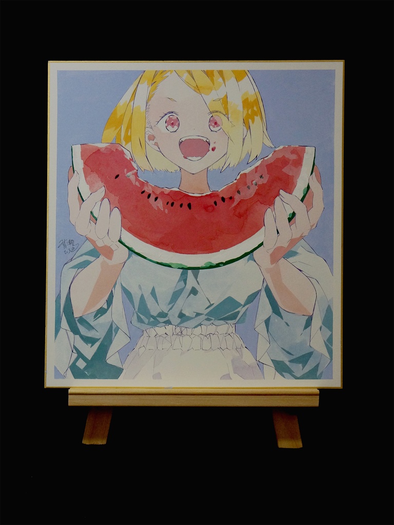 アクリルガッシュ色紙【すいか】／晴瀬ひろき