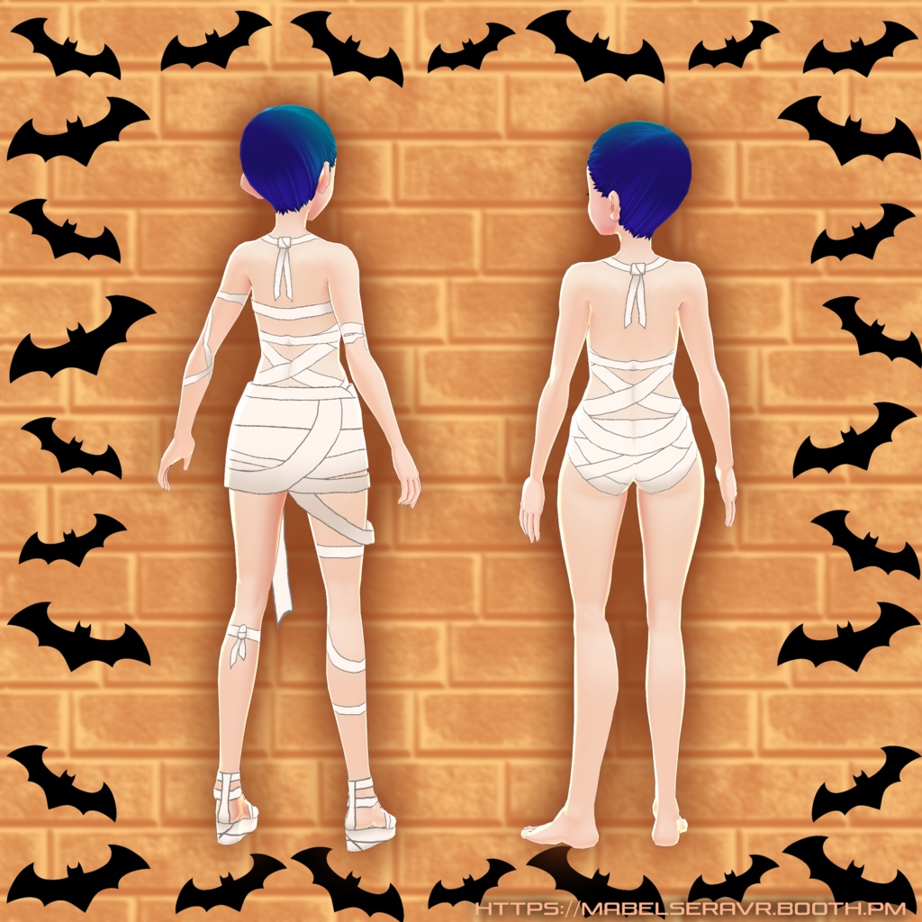 【VRoid】 Halloween Mummy Costume / ハロウィンミイラコスチューム 【テクスチャリング】