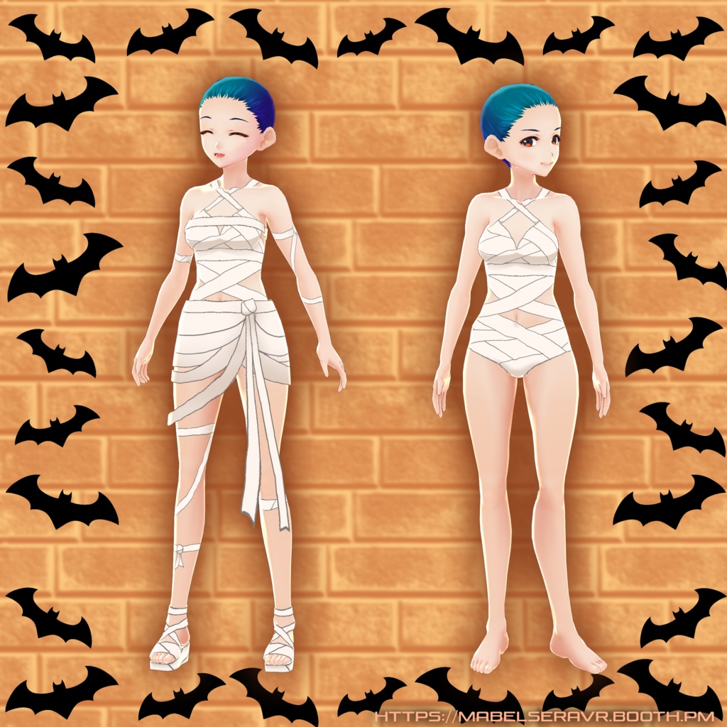 【VRoid】 Halloween Mummy Costume / ハロウィンミイラコスチューム 【テクスチャリング】