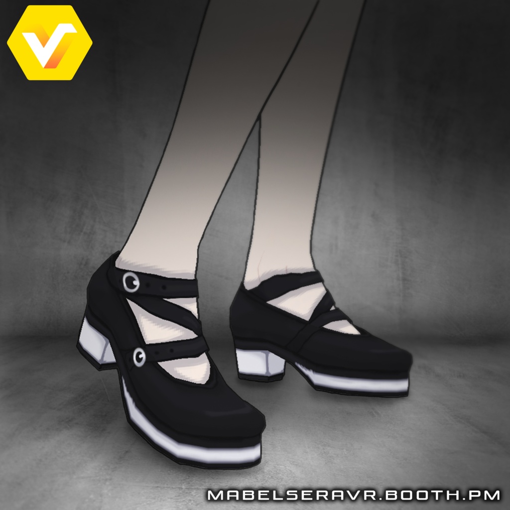 【VRoid】Gothic Black Shoes / ゴシック黒い靴【テクスチャリング】