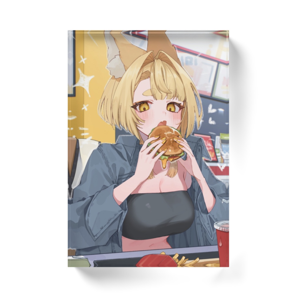 麗溟ひより アクリルブロック(ハンバーガー)