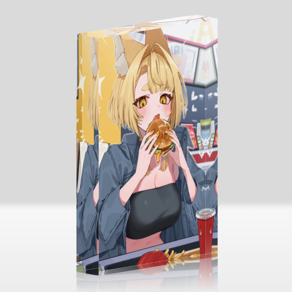 麗溟ひより アクリルブロック(ハンバーガー)