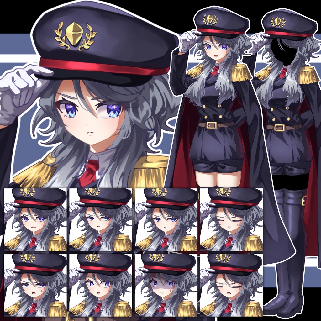 【無料版あり】軍服の女性_立ち絵素材