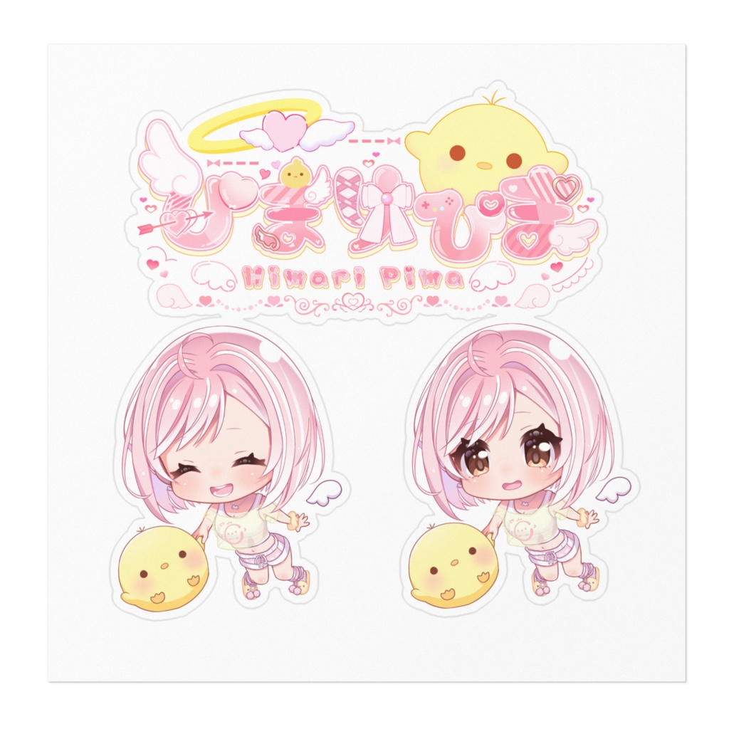 ひまりぴまロゴ&ミニキャラステッカー(ボブ2種類)