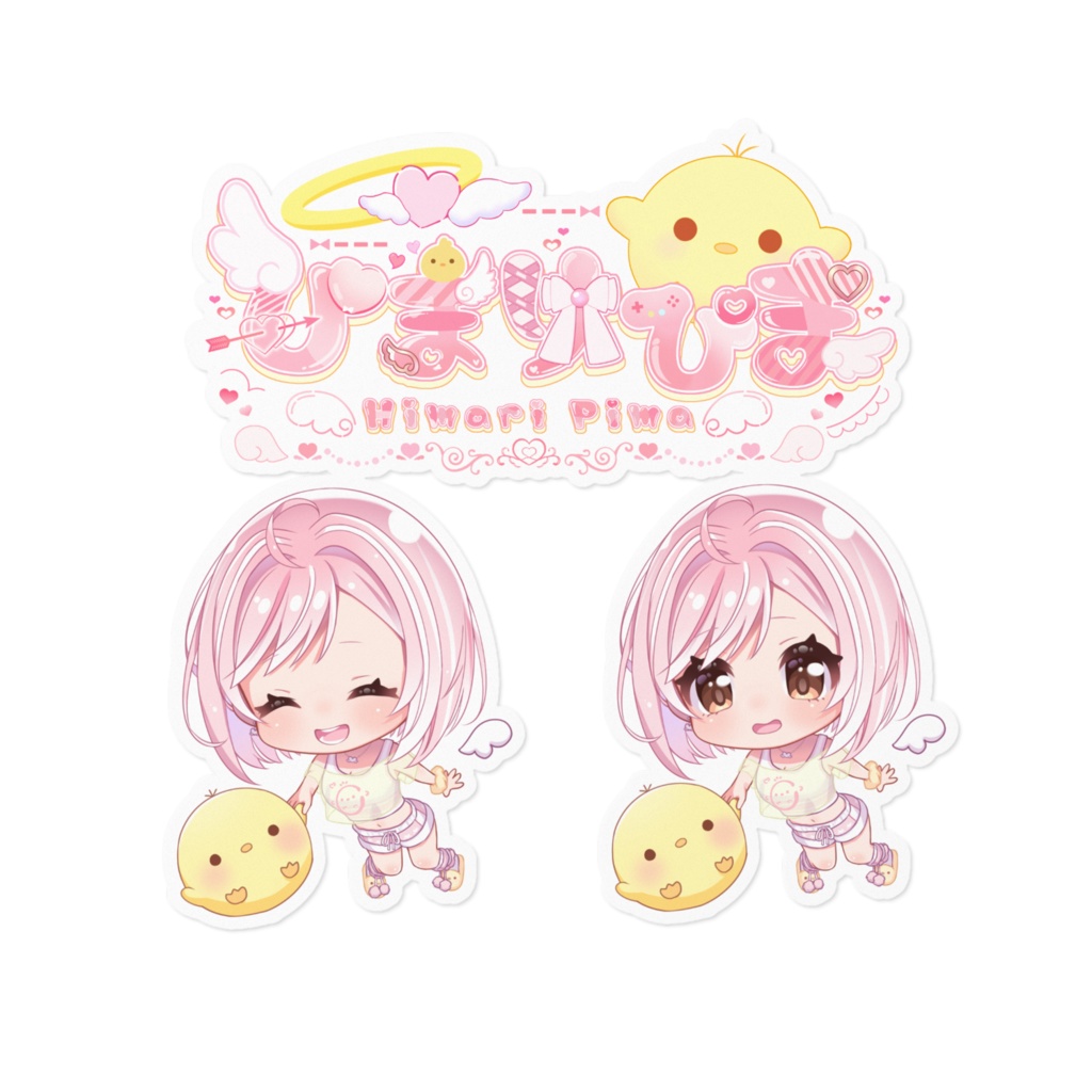 ひまりぴまロゴ&ミニキャラステッカー(ボブ2種類)