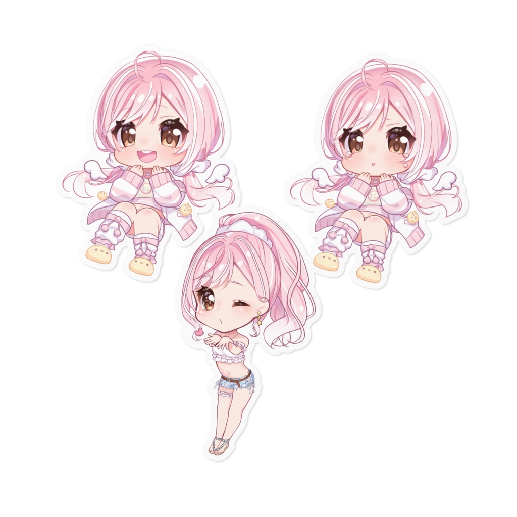 ひまりぴまミニキャラステッカー(ツインテール&ポニーテール)