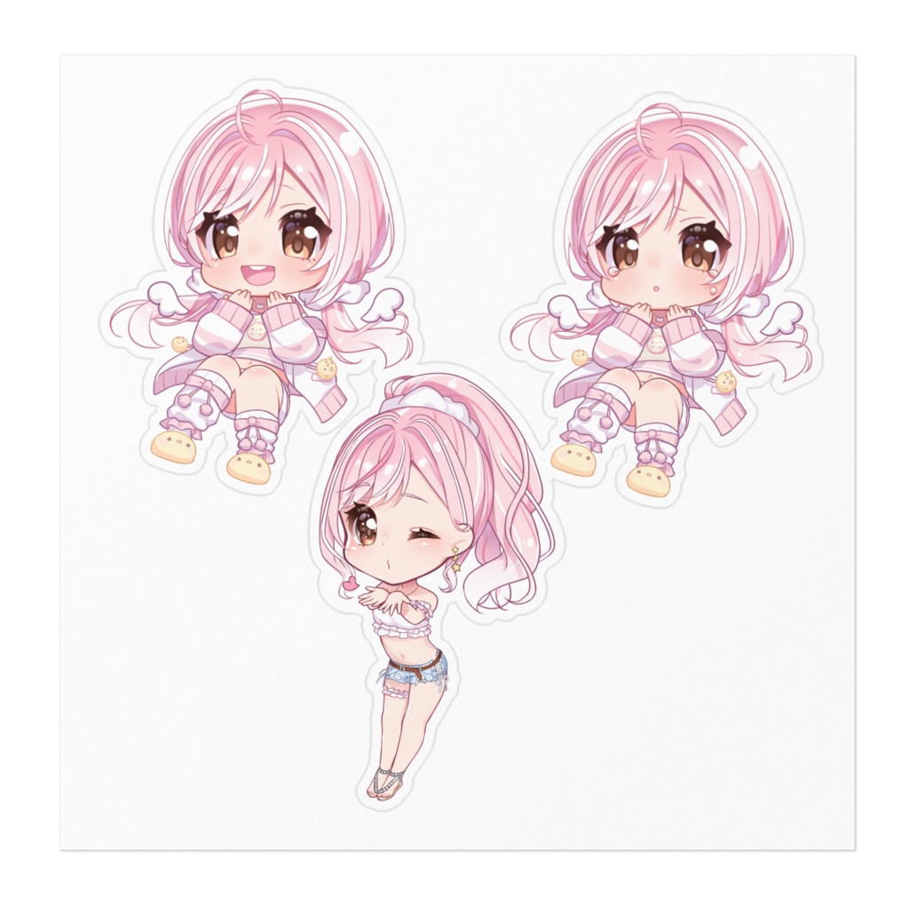 ひまりぴまミニキャラステッカー(ツインテール&ポニーテール)