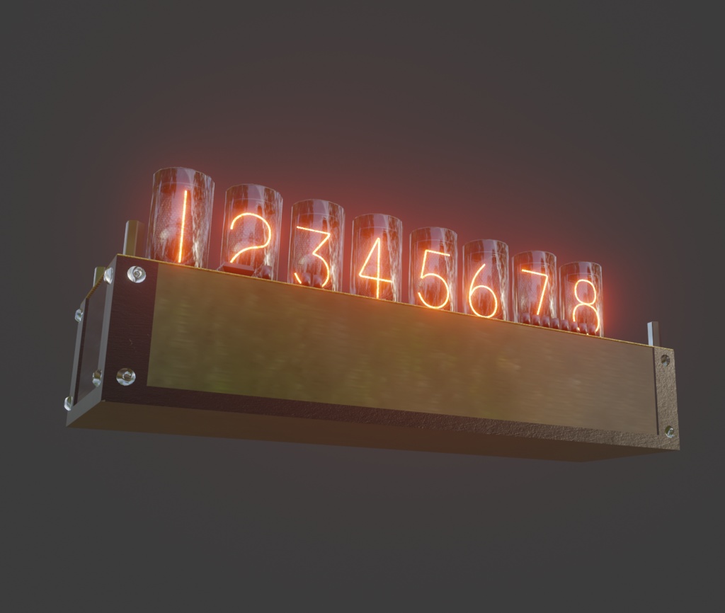 ダイバージェンスメーター風ニキシー管Ver1 3Dモデル