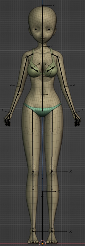 2022ss blender 女性3Dモデル素体