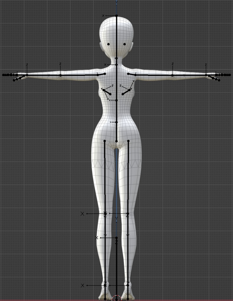 2022ss blender 女性3Dモデル素体