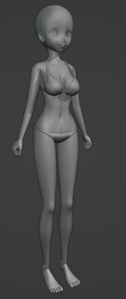 2022ss blender 女性3Dモデル素体