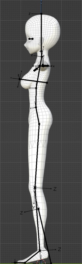 2022ss blender 女性3Dモデル素体